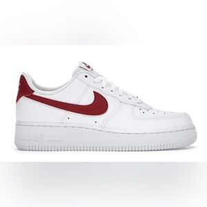 Nike Air Force 1 '07 White and Noble Red Sneakers size 8